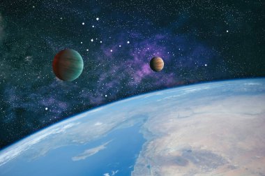 Yıldız tozu ve parlayan yıldızlı derin uzay arkaplanı. Samanyolu kozmik arka planı. Yıldız tozu ve peri tozu parlayan uzay arkaplanı. NASA tarafından döşenmiş elementler