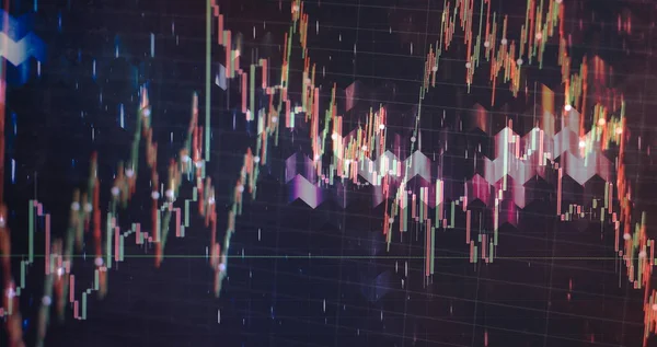 Economic graph with diagrams on the stock market, for business and financial concepts and reports.