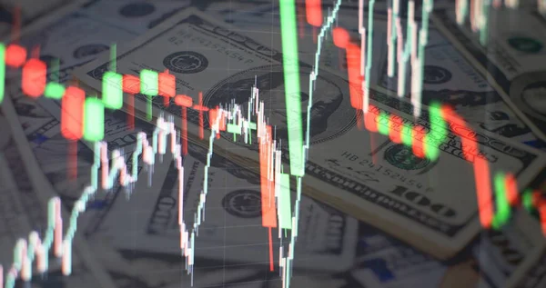 Gráfico Económico Com Diagramas Mercado Bolsista Para Conceitos Relatórios Empresariais — Fotografia de Stock