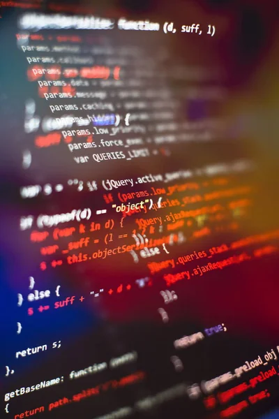 Monitorear Primer Plano Del Código Fuente Función Escribir Funciones Programación — Foto de Stock