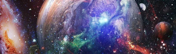 Uzay Arkaplanı Yüksek Çözünürlüklü Bilim Kurgu Fantazisi Duvar Kağıdı Için — Stok fotoğraf
