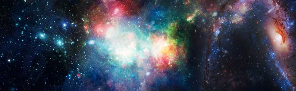 Nebula Lar Galaksiler Parlak Yıldızlar Güzel Bir Kompozisyonda Görüntünün Elementleri — Stok fotoğraf