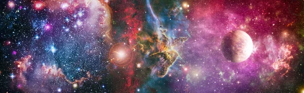 Όμορφος Γαλαξίας Χαοτικό Διαστημικό Υπόβαθρο Νεφελώματα Και Αστέρια Στοιχεία Αυτής — Φωτογραφία Αρχείου