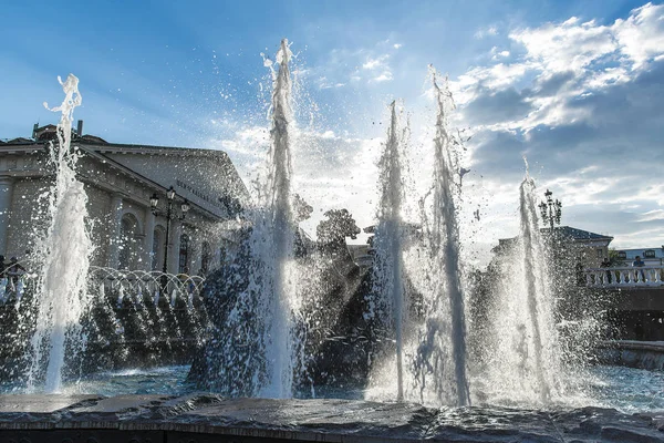 Fontana Quatro Temporadas Praça Manege Moscou Rússia — Fotografia de Stock