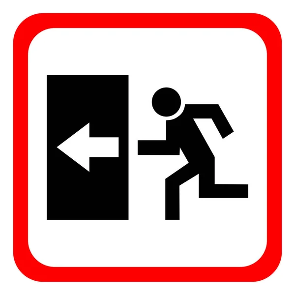 Bezpiecznego Logowania Ikonę Wyjścia Wyjście Awaryjne Czerwona Ikona Białym Tle — Wektor stockowy