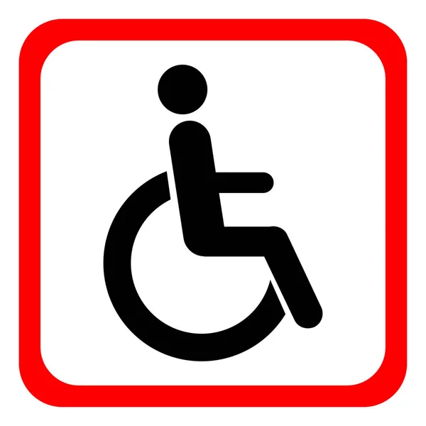 Handicap Rolstoel Pictogram Uitschakelen Symbool Logo Geïsoleerde Wit Vector — Stockvector