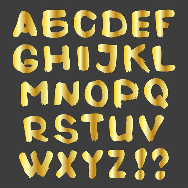 Goldbuchstaben Auf Dunklem Hintergrund Vektorillustration — Stockvektor