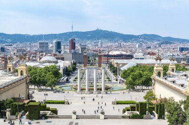 Barcelona, İspanya'nın görünümü. Plaza de Espana öğleden sonra Barcelona, İspanya.
