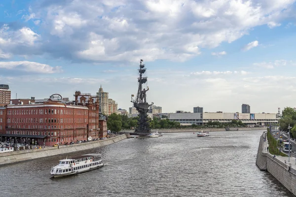 Vista Monumento Pedro Magno Rio Moscou Moscou Rússia Maio 2018 — Fotografia de Stock