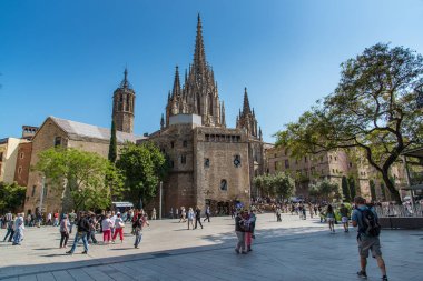 Kutsal Haç ve Aziz Eulalia katedral. Barselona, İspanya, 21 Mayıs 2018.