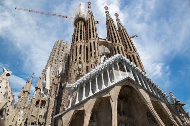 Mimar Antonio Gaudi, Katalonya, Barcelona İspanya - 15 Mayıs 2018 tarafından da La Sagrada Familia Katedrali.