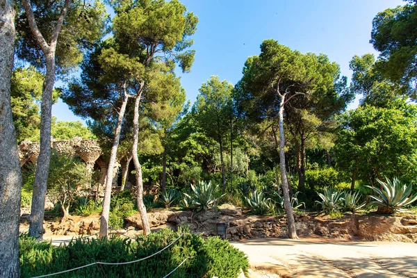 バルセロナ スペイン 2018 グエル公園はバルセロナで最も有名な美しい公園です — ストック写真
