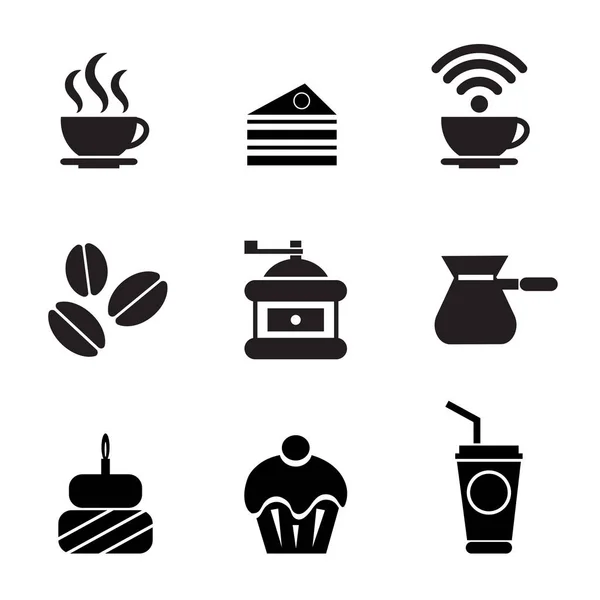 Set Icone Del Caffè Illustrazione Vettoriale — Vettoriale Stock