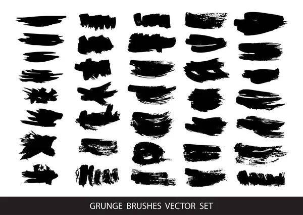 Başlık Siyah Boya Mürekkep Fırça Darbeleri Fırçalar Satır Kümesi Kirli — Stok Vektör