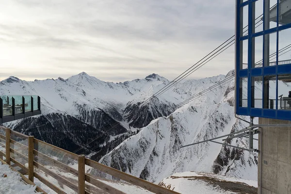Vista Das Montanhas Alpinas Pela Manhã Estância Esqui Ischgl Áustria — Fotografia de Stock