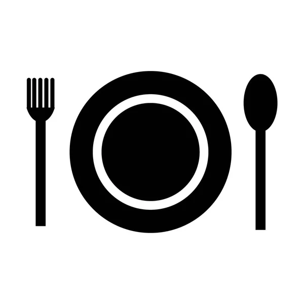 Πιάτο Πιρούνι Και Κουτάλι Εικονίδιο Εικονογράφηση Διανύσματος — Διανυσματικό Αρχείο