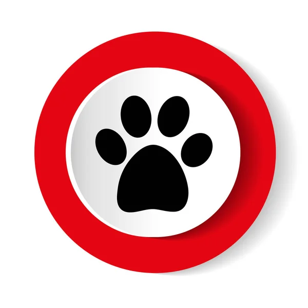 Paw Print Vector Icon — Stock Vector