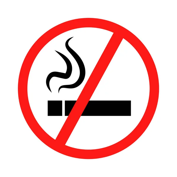 Tekenen Verbod Roken Het Teken Gelegen Een Witte Achtergrond Vectorillustratie — Stockvector