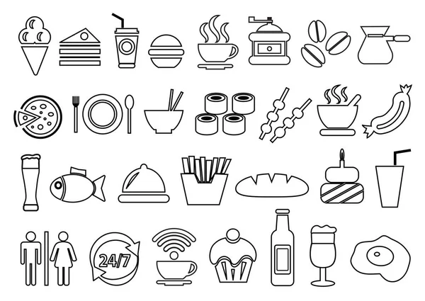 Vector food and drink icons set.