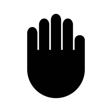 Palm, el simge vektör, düz işareti, beyaz, logo illüstrasyon izole katı piktogram dolu