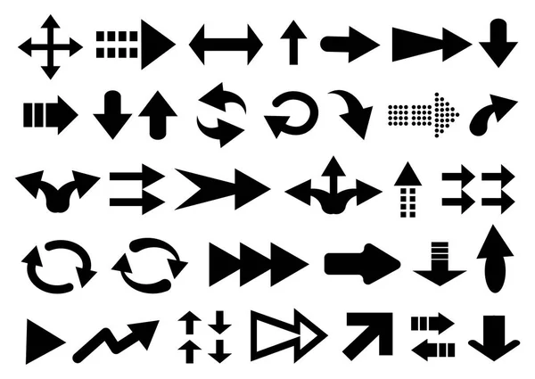 Vector Set Pijlvormen Geïsoleerd Wit — Stockvector