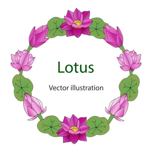 Frame of pink flowers. Vector illustration. — Stock Vector