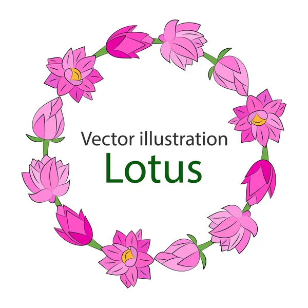 Frame of pink flowers. Vector illustration. — Stock Vector