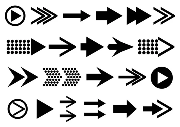 Vector set pijlvormen geïsoleerd op wit — Stockvector