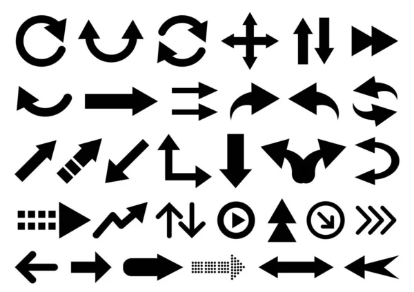 Vector set pijlvormen geïsoleerd op wit — Stockvector