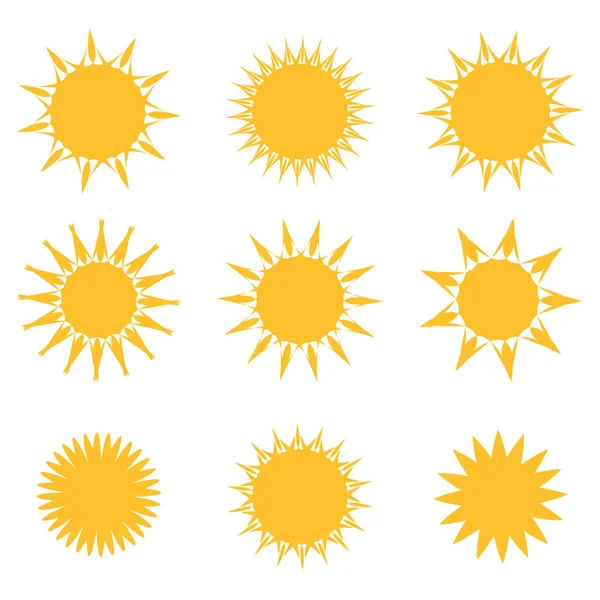 Vector set of sun symbols. — Stock Vector