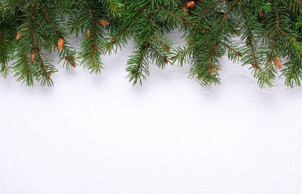 Χριστουγεννιάτικες Διακοσμήσεις Καρέ Λευκό Φόντο Αντιγραφή Χώρου Χειμερινές Διακοπές Πρωτοχρονιά — Φωτογραφία Αρχείου
