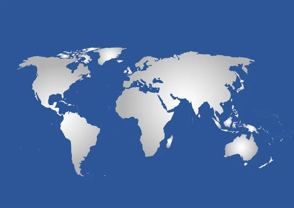 Vetor Mapa Mundial Isolado Fundo Azul Terra Plana Modelo Mapa — Vetor de Stock