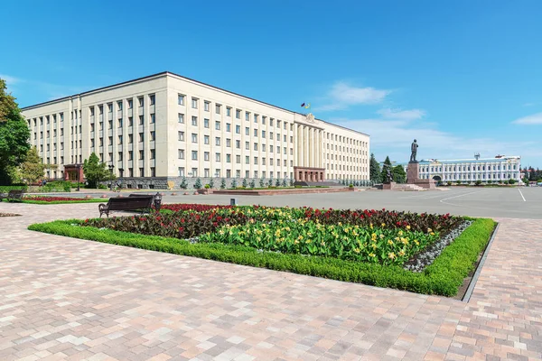 Lenin Square Nella Città Stavropol Russia — Foto Stock