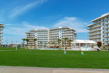 Adler, Russia - March 28, 2020. Hotel Sochi Park. Adler, Krasnodar region, Russia.	
