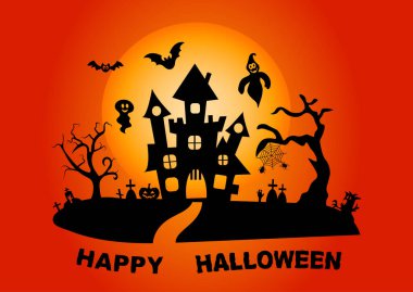 Happy Halloween Poster. Vector illustration.	
