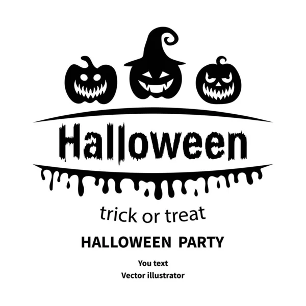 Buon Halloween Text Banner Con Zucca Illustrazione Vettoriale — Vettoriale Stock