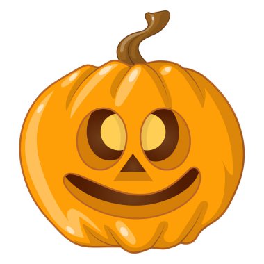 Halloween pumpkin on white background. Vector illustration.		