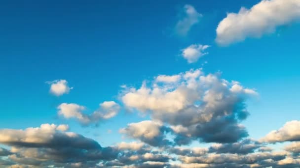 Timelapse rollende wolken. Saaie bewolking en blauwe hemel, vlucht over wolken, lus-baar cloudscape, dag. — Stockvideo