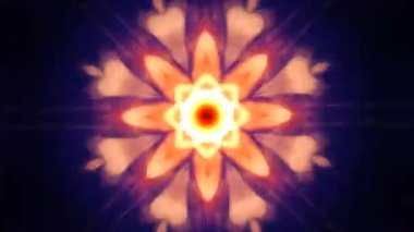 Arka plan. Sürekli değişen. Mandala kaleydoskop sıra. Ayna prizma oyuncak etkisi, parıldayan ışıklar ve hızlı şekilleri değişen ile oluşturma