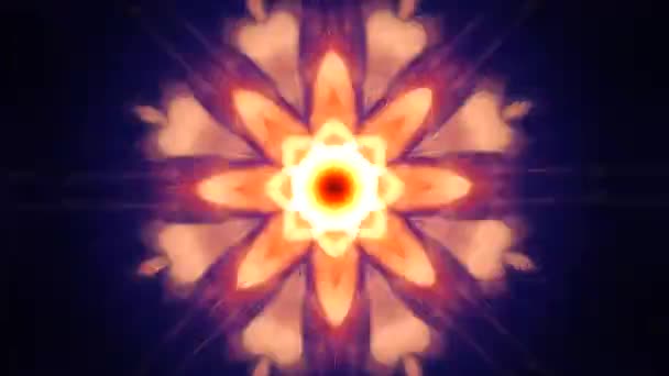 Abstract background. Kaleidoscopic. Mandala kaleidoscope sequence. Mirror prism creating toy effect, with shimmering lights and fast changing shapes — Stock Video