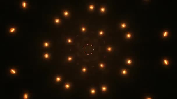VJ Fundo caleidoscópico fractal. Movimento com design fractal sobre fundo preto. Disco dinâmico mandala espectro luzes concerto spot bulbo . — Vídeo de Stock