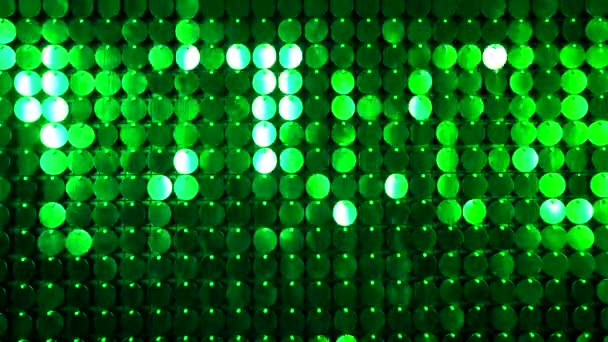 Abstract green kinetic glitter wall moving. Sparkles shining reflective background. Night club decoration. Can be used as transitions, added to modern projects,art backgrounds. — Stock Video