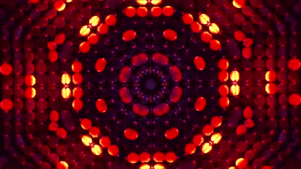 Sfondo astratto. Caleidoscopico. Caleidoscopio rosso mandala-fiocco di neve sequenza — Video Stock