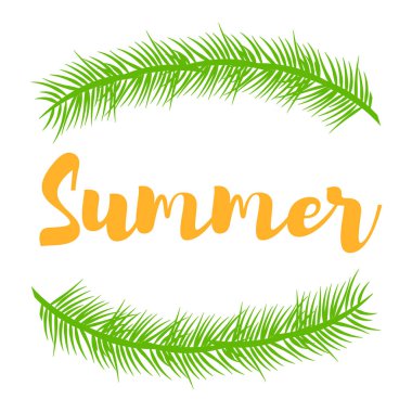 Yeşil bitki dalları ve metin yaz için yer