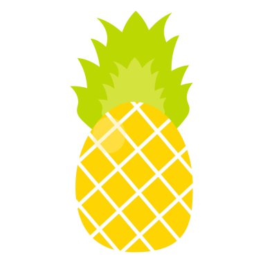 Vektör çizimi. Tropik meyve ananasları. Beyaz arkaplanda izole et