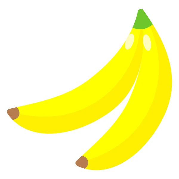 Ilustração Vetorial Ramo Banana Fundo Branco —  Vetores de Stock