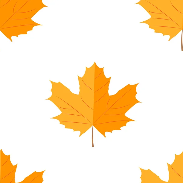 Vector Illustration Seamless Pattern Autumn Yellow Leaves — Stock Vector