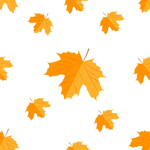 Vector Illustration Seamless Pattern Autumn Yellow Leaves — Stock Vector