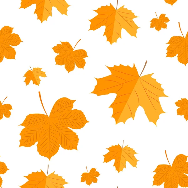 Vector Illustration Seamless Pattern Autumn Yellow Leaves — Stock Vector