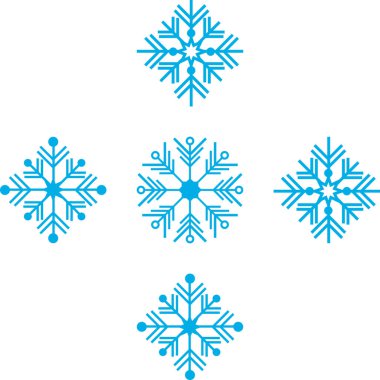 Vektör çizimi. Kusursuz desen. Kış süsü mavi kar taneleri. Paket kağıdı için.